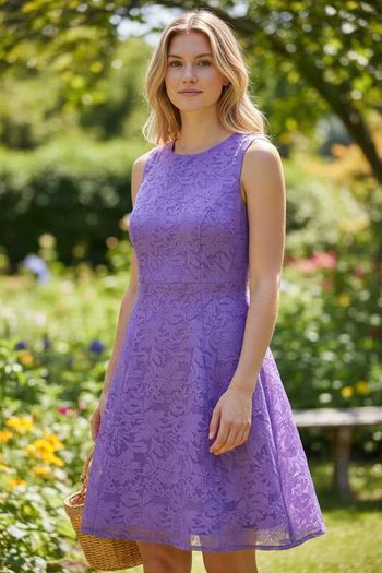 Purple Tilly Lace Dress Size 16