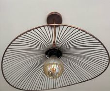 Adjustable Copper or Bronze Cage Ceiling Light 44cm