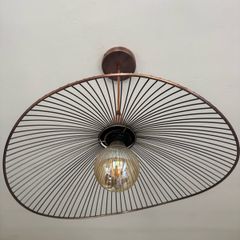 Adjustable Copper or Bronze Cage Ceiling Light 44cm