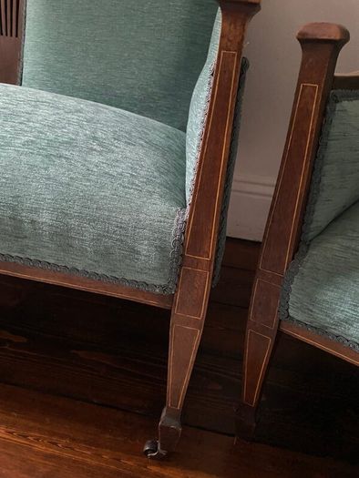 Restored Edwardian Sofa & 2 armchairs