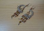 Long Peruvian Silver Gemstone Chakra Earrings New