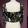 H&M Floral Crop Puff Floral Sleeve Top Small Image 2