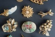 Collection of ten vintage costume brooches