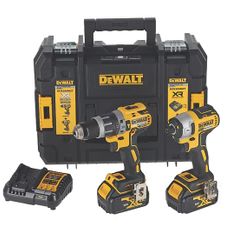 DeWalt DCK266M2T 18v XR Brushless Twin Pack DCD796 Combi Drill & DCF887 Impact Driver 2 x 4.0Ah Batteries