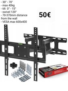 Tv Wall Mount Bracket Tilt Swivel 30-70"