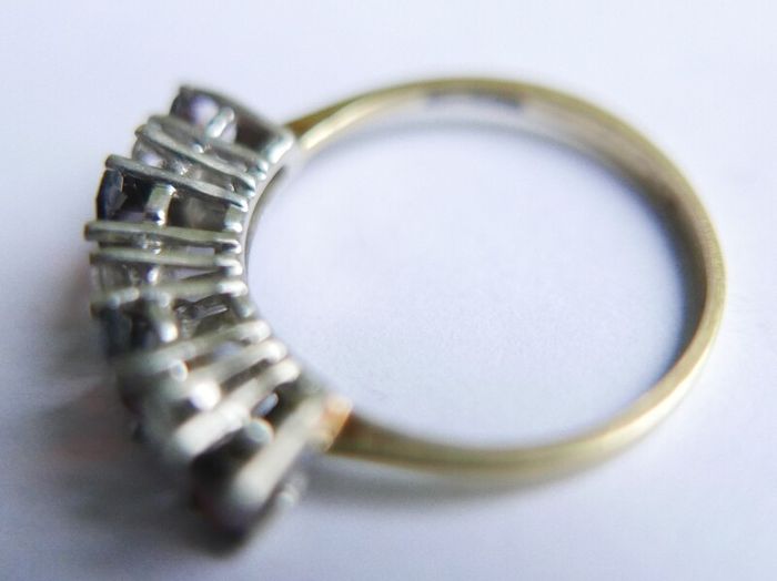 Vintage14K Gold 585 Ring With  Diamonds and Rubies Ring size P1/2 - 2,9g
