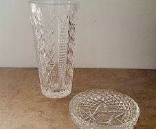 Vintage Waterford crystal vase & jewellery tray