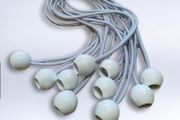 Large white bungee ball ties, 30cm ( 10 pk )