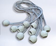 Large white bungee ball ties, 30cm ( 10 pk )