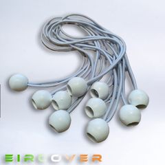 Large white bungee ball ties, 30cm ( 10 pk )