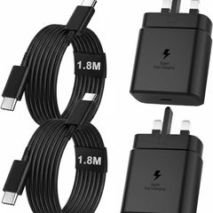 45W USB-C Super Fast Charger for Samsung Galaxy, 2Pack Type C Fast Charging Block & 1.8m USBC Android Phone Cable for Galaxy S25 Ultra/S25 S24 S23 S22 S21 S20 S10 Ultra/Plus,Galaxy Tab S9 S8