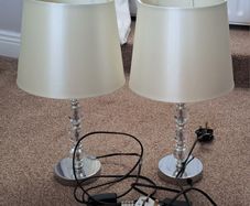 Table lamps Cream Shade with faux diamonte design in base. In perfect condition.