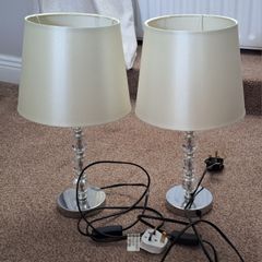 Table lamps Cream Shade with faux diamonte design in base. In perfect condition.