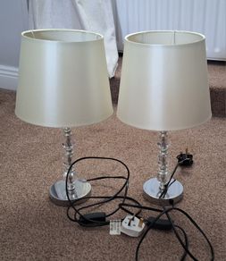 Table lamps Cream Shade with faux diamonte design in base. In perfect condition.
