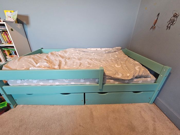 Two Kids Single Beds Turquoise