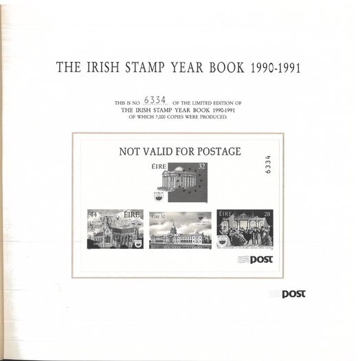1989/90 Ireland The Irish Stamp Year Book with 48 images of contents