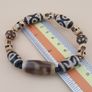 Vintage Himalayan Tibetan Treasure Vase Pattern & 2 Eyes Agate Beads Bracelet Image 2