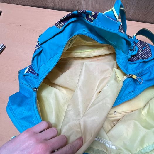 Nike Blue Purple Yellow Geometric Pattern Duffel Gym Bag - Vintage