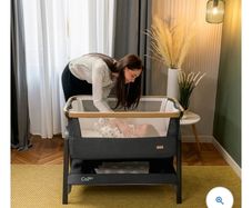Tutti Bambini CoZee Lite Bedside Crib Grey and Oak