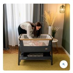 Tutti Bambini CoZee Lite Bedside Crib Grey and Oak