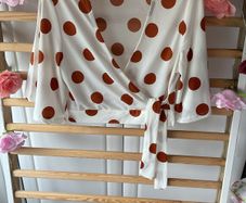 top new look wrap effect cropped top with bell sleeves size 10