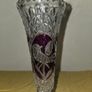 Vintage Hofbauer Red Bird Crystal Vase Image 2