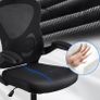 Adjustable headrest office chair, high-back ergonomic computer swivel seat with lumbar support, height adjustment, 360 rotation, tilt function, and 90 flip-up armrests for home office Image 9