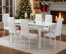 Festive Offer: Glass Dining Table Set for 6
