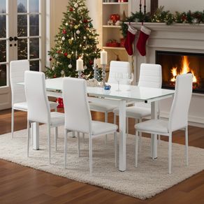Festive Offer: Glass Dining Table Set for 6