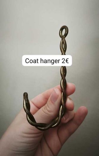 Decorative brass effect wall hook