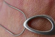 Vintage Sterling Silver 926 Triangle Pendant Necklace on Snake Chain 8,3g