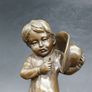 Smoking Boy With Hat - Bronze, Marble (Signed) Image 8