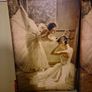 Rare find. Vintage Couple of Large Ballerinas Scene. Ballet Art. Image 4