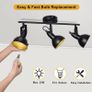 Spotlights Ceiling Lights Rotatable 3 Way Retro Kitchen Spot Light Fittings Black Spotbars 240V for Living Room, Incl. 3X 4W E14 LED Bulbs 2700K Image 2