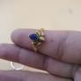 Lot Of Vintage 3 Adjustable Flower desgin Brass Rings With Jade ,Lapis Lazuli ,MoonStone Image 6