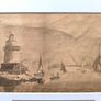 Antique aquatint engraving titled The Harbour of Dublin from the Lighthouse to the City 1792 print picture vintage Image 2