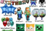 37pcs Minecraft Mega Party Set Steve &amp; Alex Theme