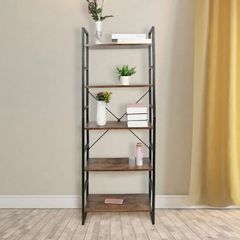 BRAND NEW 5-Tier Retro Shelf Free Standing Ladder-Type Industrial Style Storage Organizer
