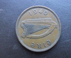 Irish Republic. One Penny (1940) Rare Year!