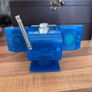 Portable FM-AM radio with blue transparent casing Image 2