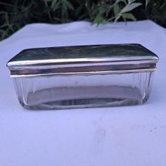 Walker &Hall Art Deco Sterling Silver And Cut Glass Sarcophagus