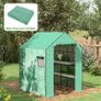 Greenhouse Cover Replacement Walk-in PE Hot House Cover with Roll-up Door and Windows, 140 x 143 x 190cm, Green Image 4