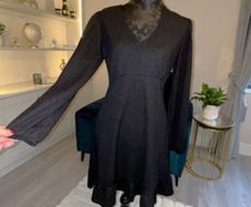 Ladies Black Long-Sleeved Dress from Primark Size Medium UK 12-14 / EU 40-42