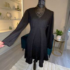 Ladies Black Long-Sleeved Dress from Primark Size Medium UK 12-14 / EU 40-42