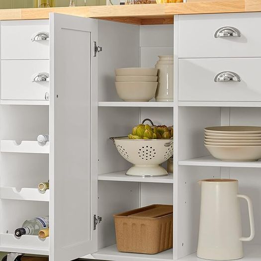 Kitchen  island The  Ultimate Contemporary Kitchen Island Storage Cabinet with Wheels Multifunctional