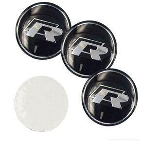 2.2" 56mm VW R Logo Car Alloy Wheel Alloy Center Hub Cap Sticker Emblem for Volkswagen