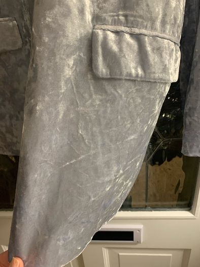 Silver crushed velvet blazer