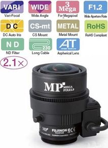 Fujinon 3MP Varifocal CCTV LensYV2.8X2.8SA-SA2 1/3" 2.8-8mm F1.2 DC Auto-Iris Vari-Focal CS-Mount CCTV Lens