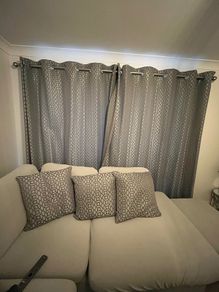 Next Geo print curtains & cushion x3