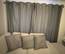 Next Geo print curtains & cushion x3